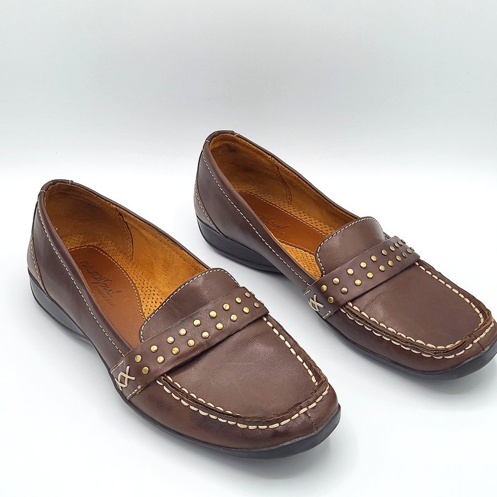 Natural Soul by Naturalizer CRAVER Brown Leather Loafer SZ 7